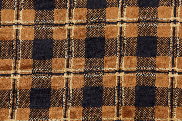 Scalamandre Sahara Plaid Velvet Upholstery Fabric in Black/Bronze