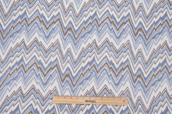 Fonthill Alexander Flame Printed Wool Drapery Fabric in Eclipse & Toffee