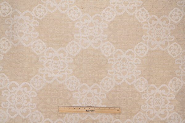 Grey Watkins Charlevoix Damask Upholstery Fabric in Light Tan