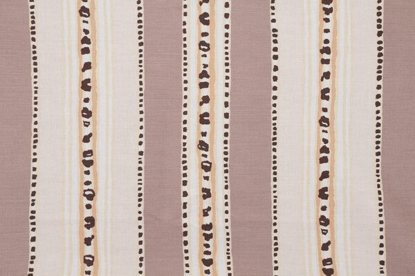 Grey Watkins Trident Stripe Printed Drapery Fabric in Sable