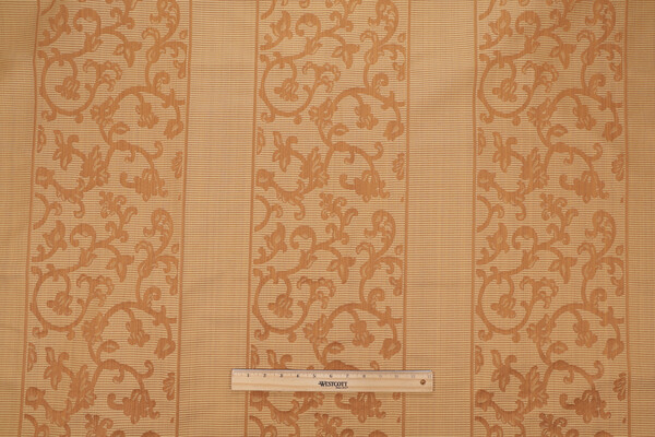 Grey Watkins Prague Stripe Damask Decorator Fabric in Ochre