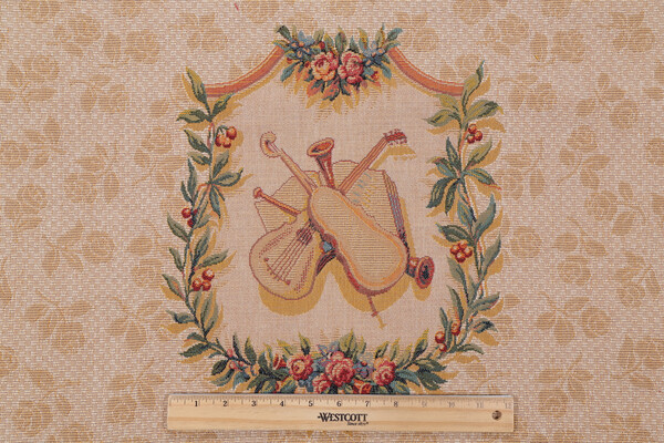 Old World Weavers Toccata Seat & Back Tapestry Upholstery Fabric in Beige