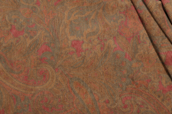 Scalamandre Printed Velvet Upholstery Fabric in Brown/Multi