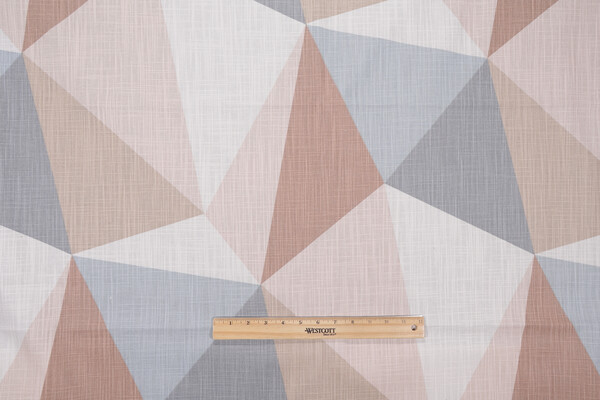 Geo Printed Drapery Fabric in Pink/Multi