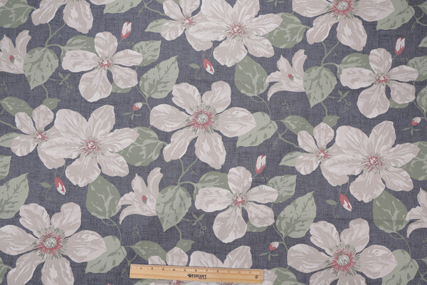 Magnolia Home Nelly Printed Cotton Drapery Fabric in Charcoal