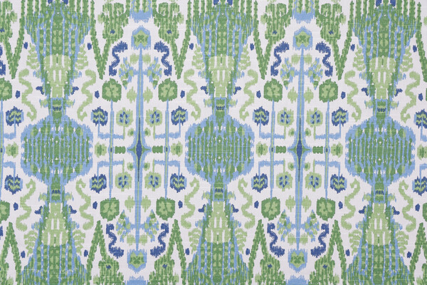 Lacefield Bombay Printed Cotton Drapery Fabric in Kelly