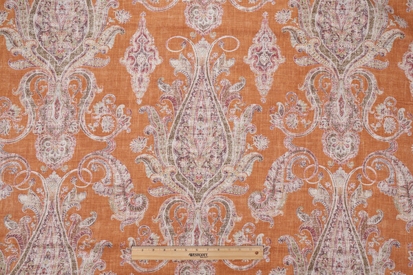 P Kaufmann Fair Trade/Cir Printed Linen Blend Drapery Fabric in Cognac