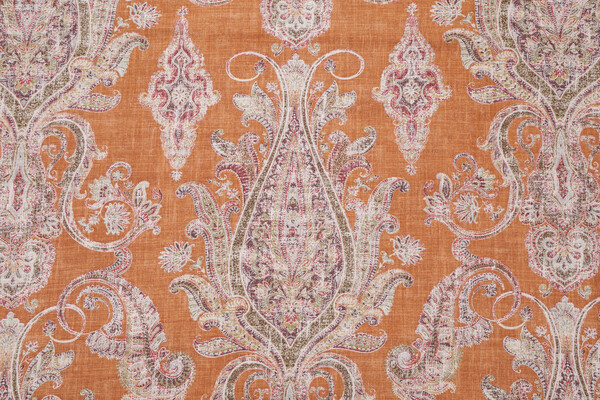 P Kaufmann Fair Trade/Cir Printed Linen Blend Drapery Fabric in Cognac