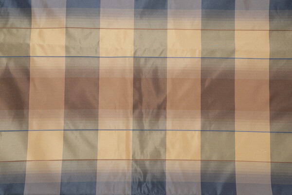 Scalamandre Tre Plaid Silk Decorator Fabric in Navy/Taupe