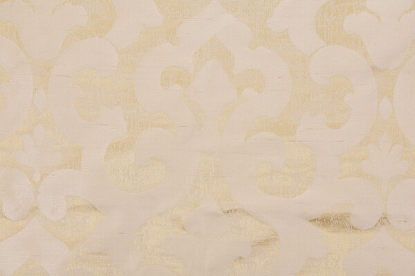 Grey Watkins Alphonso Silk Damask Decorator Fabric in Champagne