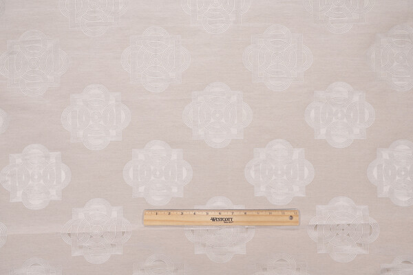 Scalamandre Lockette Silk Damask Decorator Fabric in Alabaster