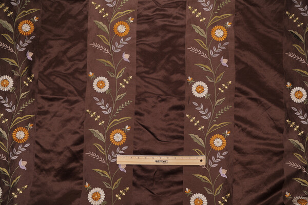 Scalamandre Kenya Embroidered Decorator Fabric in Ganache