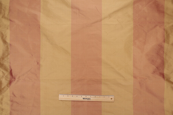 Milan Stripe Silk Decorator Fabric in Terracotta