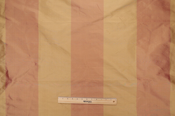 Milan Stripe Silk Decorator Fabric in Terracotta