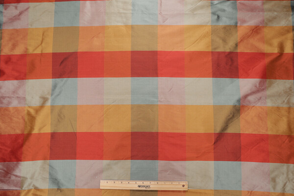 Scalamandre Smooth Plaid Silk Drapery Fabric in Fall