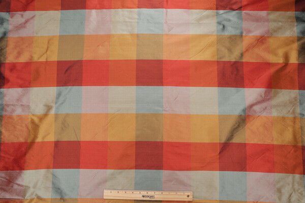 Scalamandre Smooth Plaid Silk Drapery Fabric in Fall