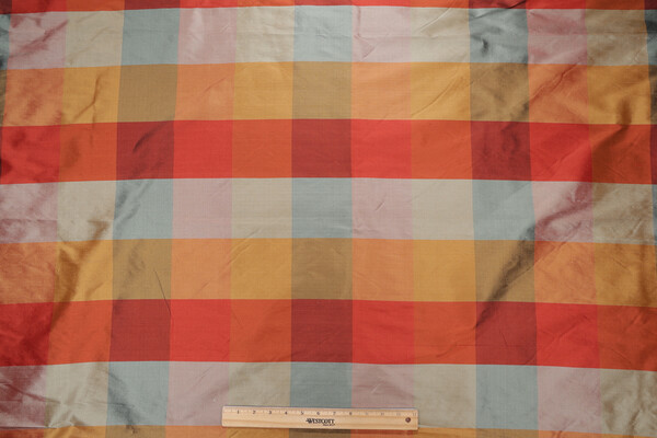 Scalamandre Smooth Plaid Silk Drapery Fabric in Fall