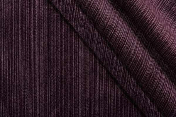 Striato Velvet Upholstery Fabric in Eggplant