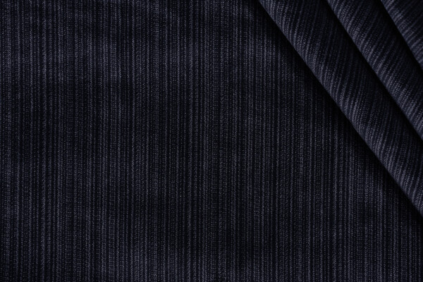 Striato Velvet Upholstery Fabric in Midnight Blue
