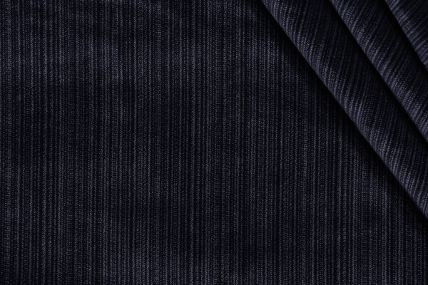 Striato Velvet Upholstery Fabric in Midnight Blue