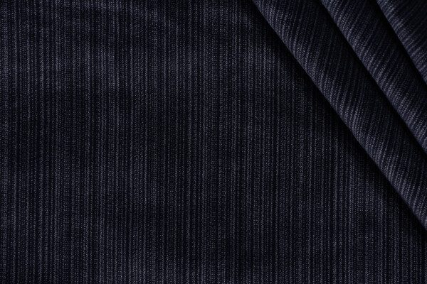Striato Velvet Upholstery Fabric in Midnight Blue