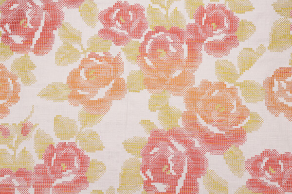 Wild Rose Tapestry Upholstery Fabric in Citrus