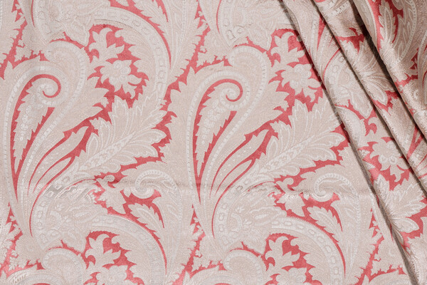Maggiore Printed Velvet Decorator Fabric in Coral