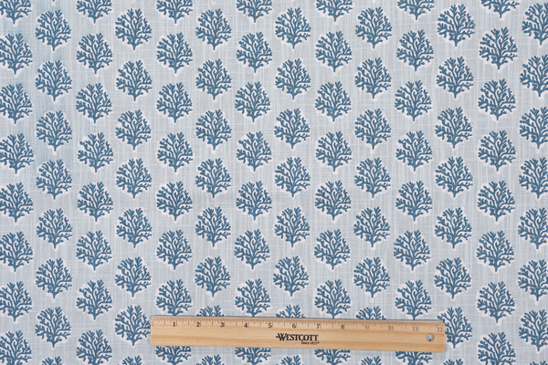 Premier Prints Sea Fan - Slub Canvas Printed Cotton Drapery Fabric in Silver Springs