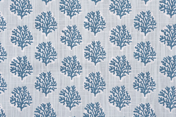 Premier Prints Sea Fan - Slub Canvas Printed Cotton Drapery Fabric in Silver Springs