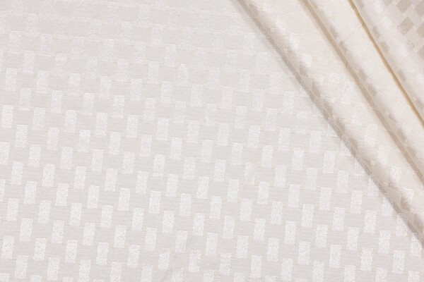 Click for 3.5 Yards Checkers Jacquard Drapery Fabric in Ivory Checkers Jacquard Drapery Fabric in Ivory