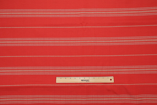 Bella Dura Ticking Woven Polyolefin Outdoor Fabric in Persimmon