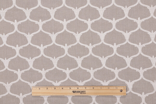 Click for 1.13 Yards Grenelle Embroidered Drapery Fabric in Pebble Grenelle Embroidered Drapery Fabric in Pebble
