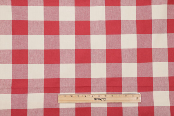 Checkmate Woven Decorator Fabric in Claret