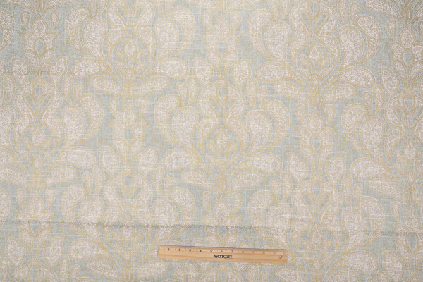 Richloom Trousseau Printed Linen Blend Drapery Fabric in Mist