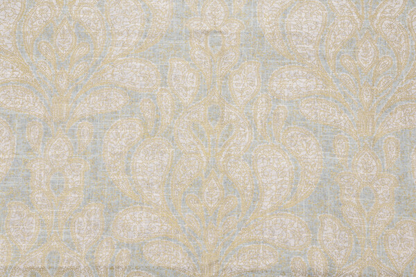 Mill Creek Trousseau Paisley Printed Linen Blend Drapery Fabric in Mist
