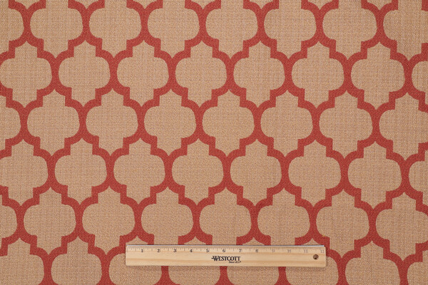 Bocce Damask Upholstery Fabric in Paprika