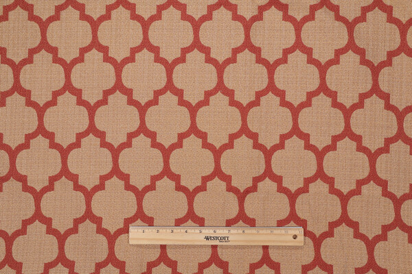 Bocce Damask Upholstery Fabric in Paprika