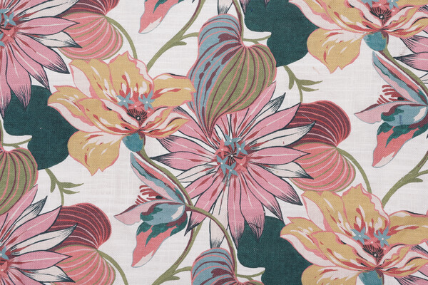 Richloom Azalea Printed Cotton Blend Drapery Fabric in Cerise