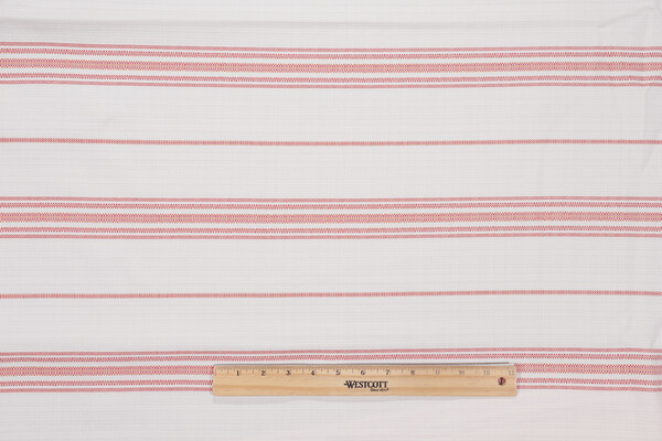 Bella Dura Ticking Woven Polyolefin Outdoor Fabric in Bittersweet