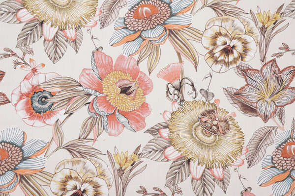 Hamilton Phipps Printed Cotton Drapery Fabric in Melon 