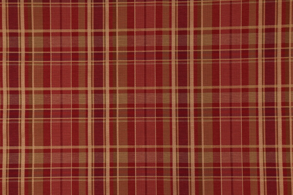 Covington Burgess Plaid Woven Decorator Fabric in Antique Red 137