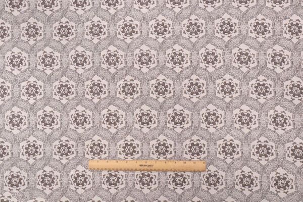 PK Lifestyles Trinket Printed Cotton Drapery Fabric in Charcoal