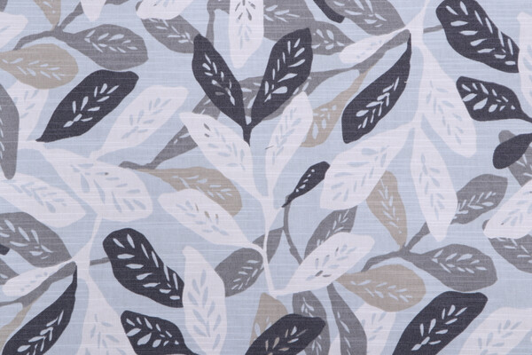 Waverly Field Notes Printed Cotton Drapery Fabric in Slate