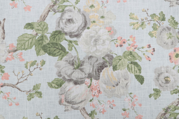 P Kaufmann Manor House Printed Linen Blend Drapery Fabric in Zephyr