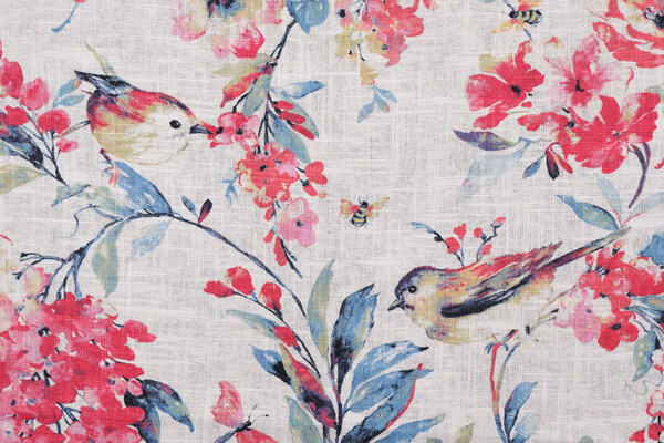 Covington Larissa Printed Linen Blend Drapery Fabric in 541-Blueberry