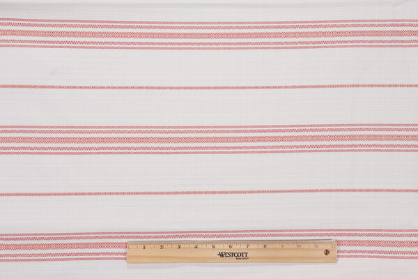 Bella Dura Ticking Woven Polyolefin Outdoor Fabric in Bittersweet