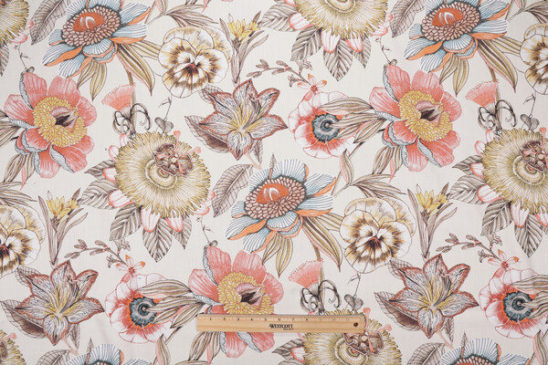 Hamilton Phipps Printed Cotton Drapery Fabric in Melon 