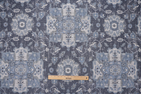 Mill Creek Amici Chenille Tapestry Upholstery Fabric in Indigo 