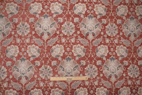 Mill Creek Broadhurst Latex Backed Chenille Tapestry Upholstery Fabric in Auburn 