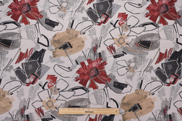 Mill Creek Delightful Tapestry Upholstery Fabric in Cardinal 
